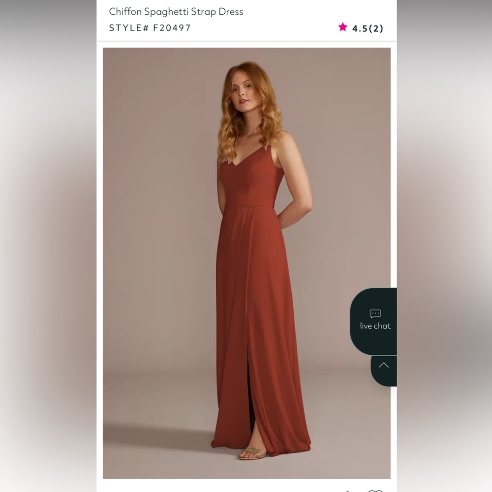 Elegant Rust Maxi Dress with Spaghetti Straps